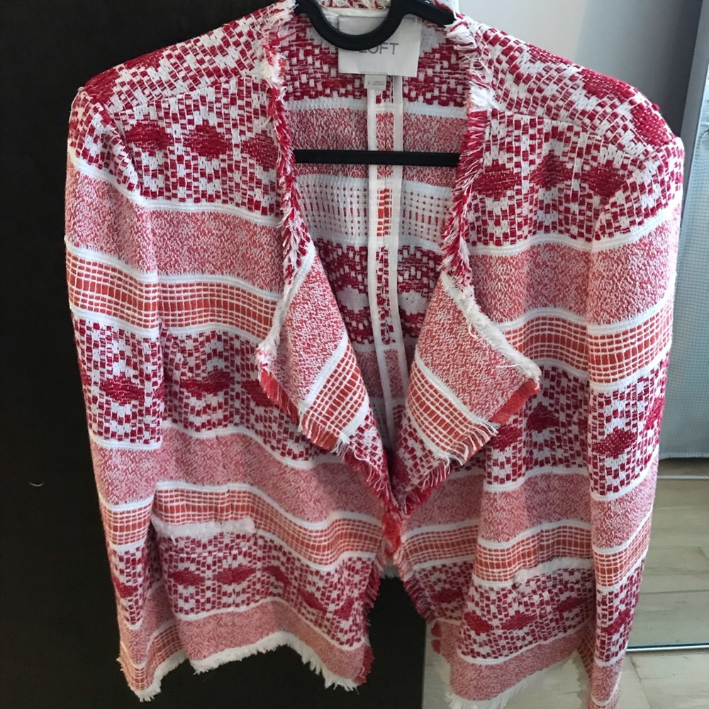Woven blazer with Fringe detail - LOFT - size 6